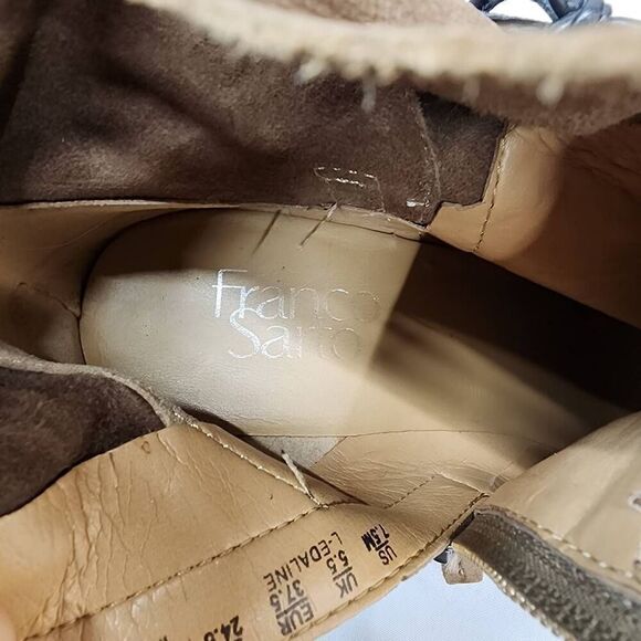 Franco Sarto Women's Size 7.5M Edaline Brown Leather Wrap Around Ankle Booties B - Picture 11 of 13